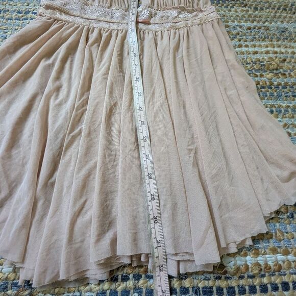 Blush Lace Waist Halter Tunic Top M Coquette Fairycore Ethereal Romantic - Picture 3 of 6